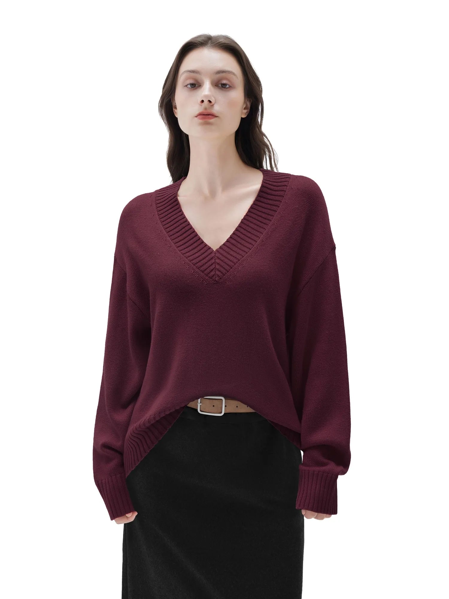 Cashmere Oversized V Neck Sweater
