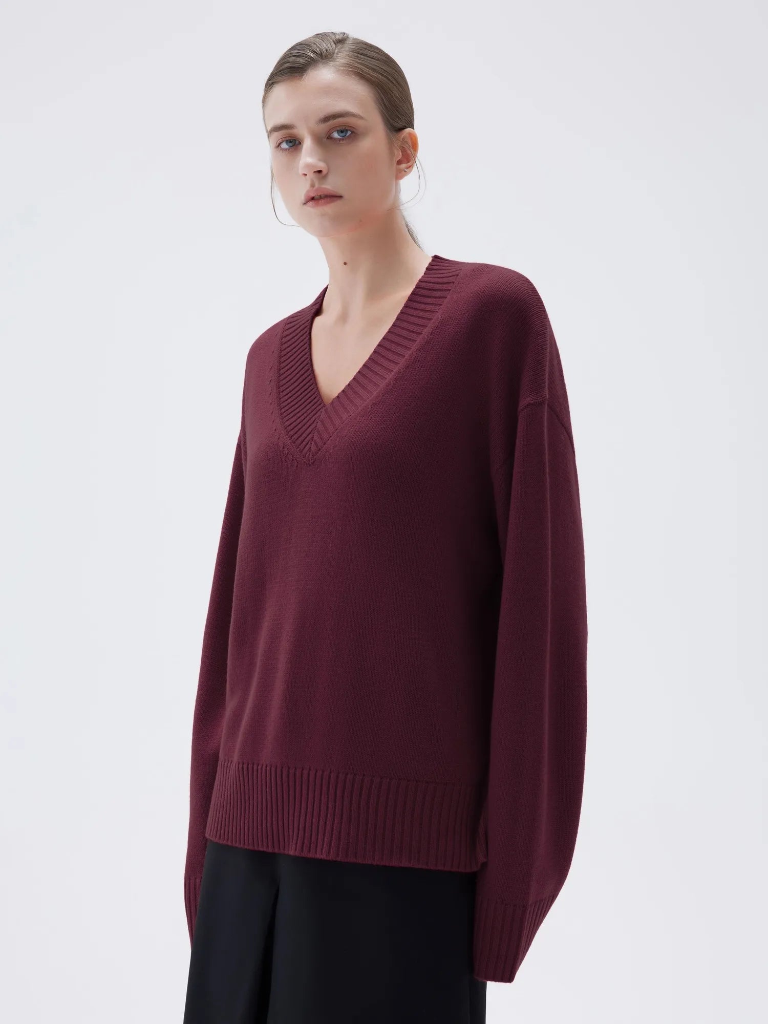 Cashmere Oversized V Neck Sweater