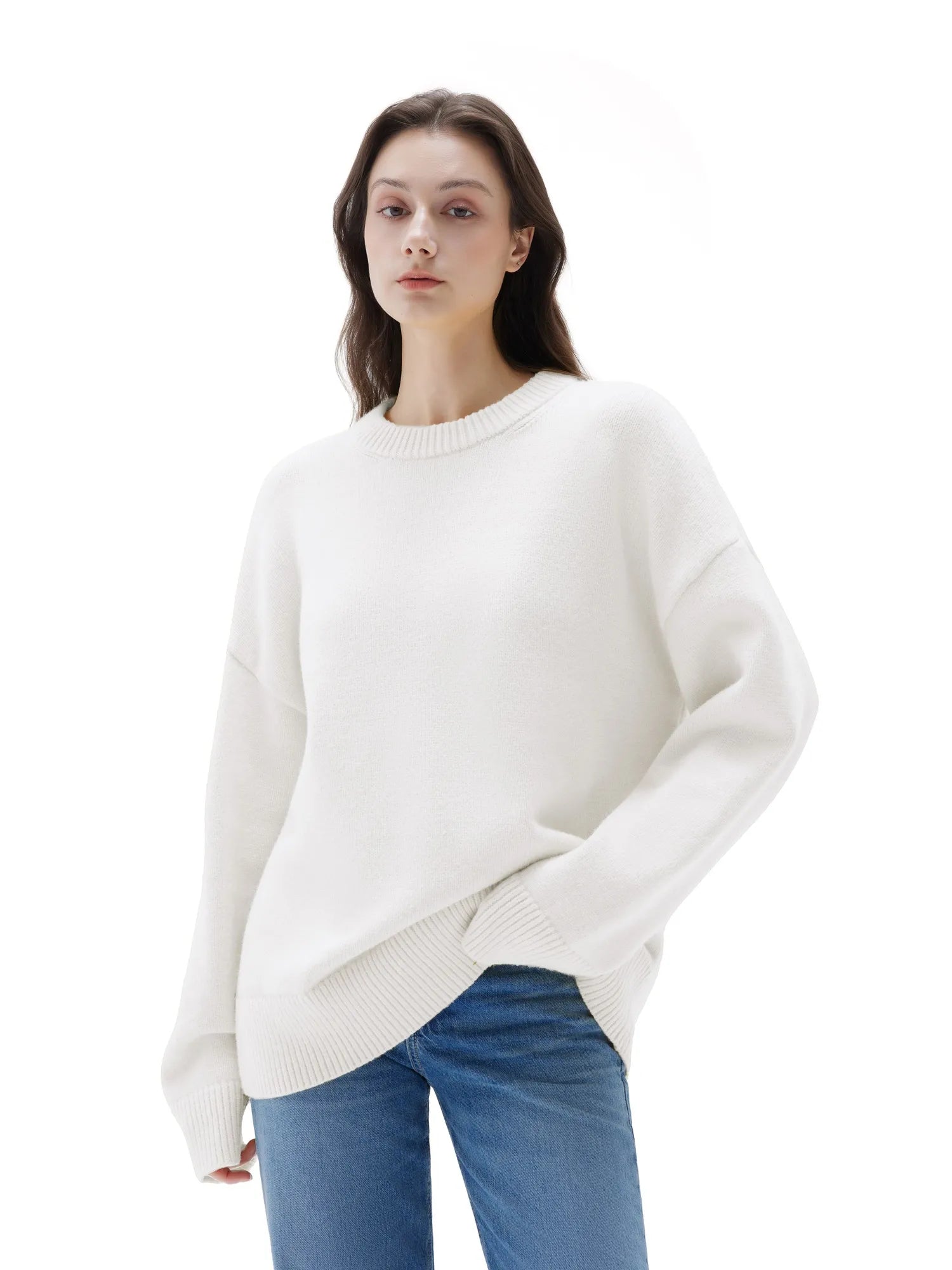 Cashmere Oversized Crew Neck Sweater