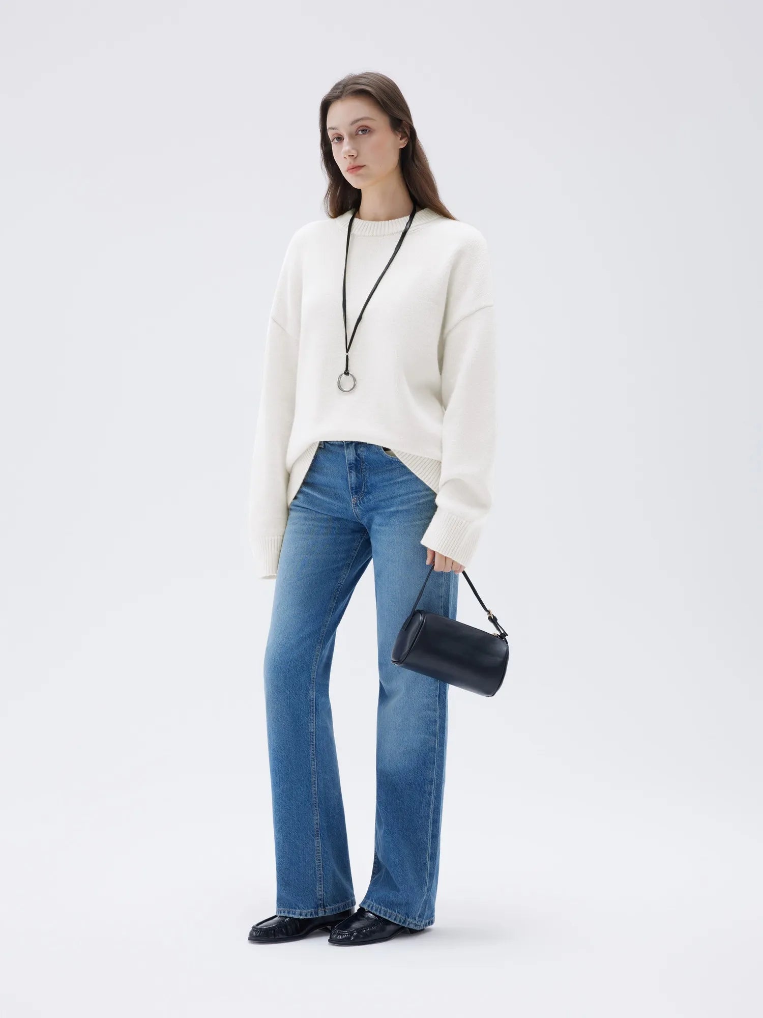 Cashmere Oversized Crew Neck Sweater