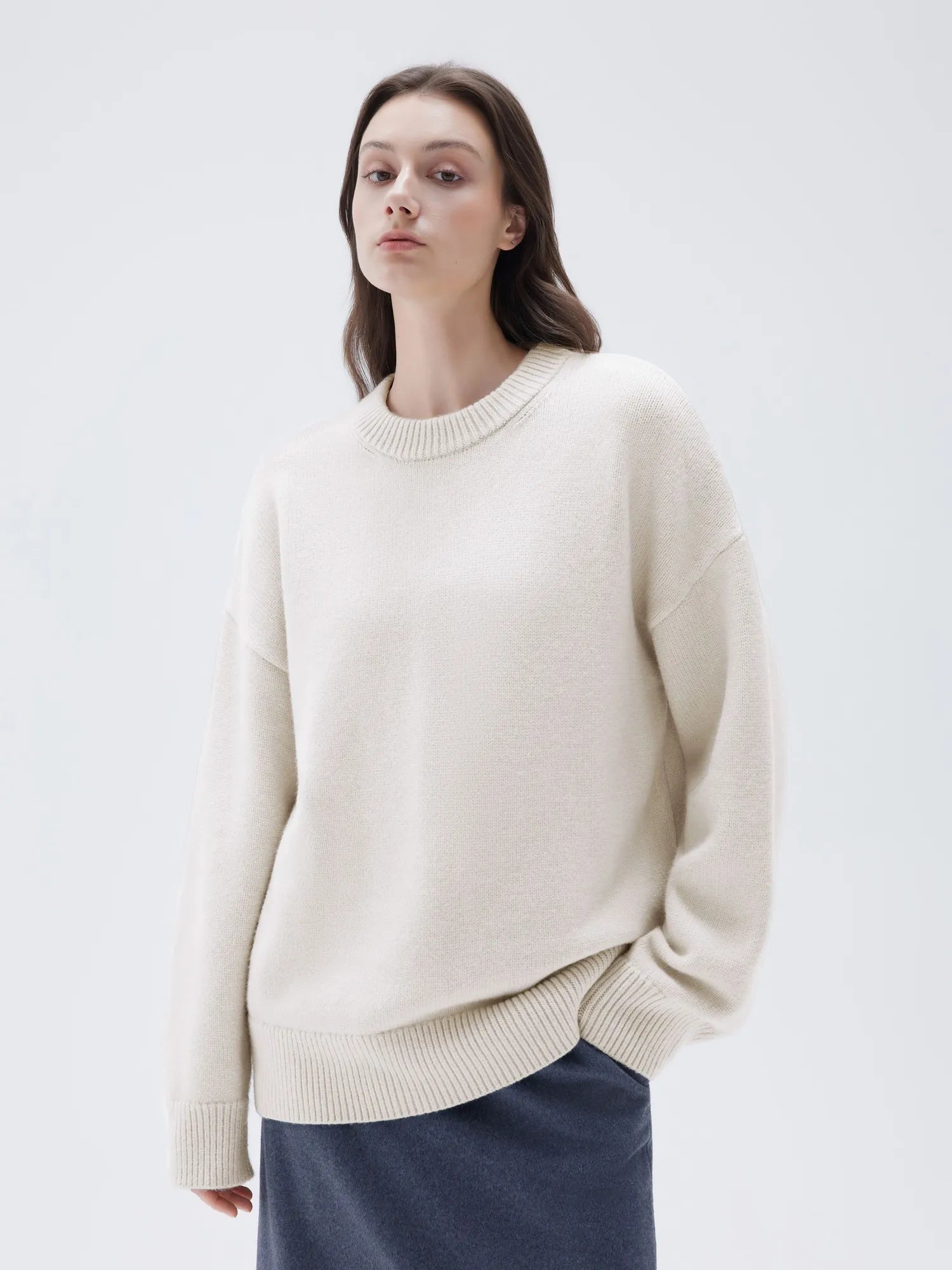 Cashmere Oversized Crew Neck Sweater