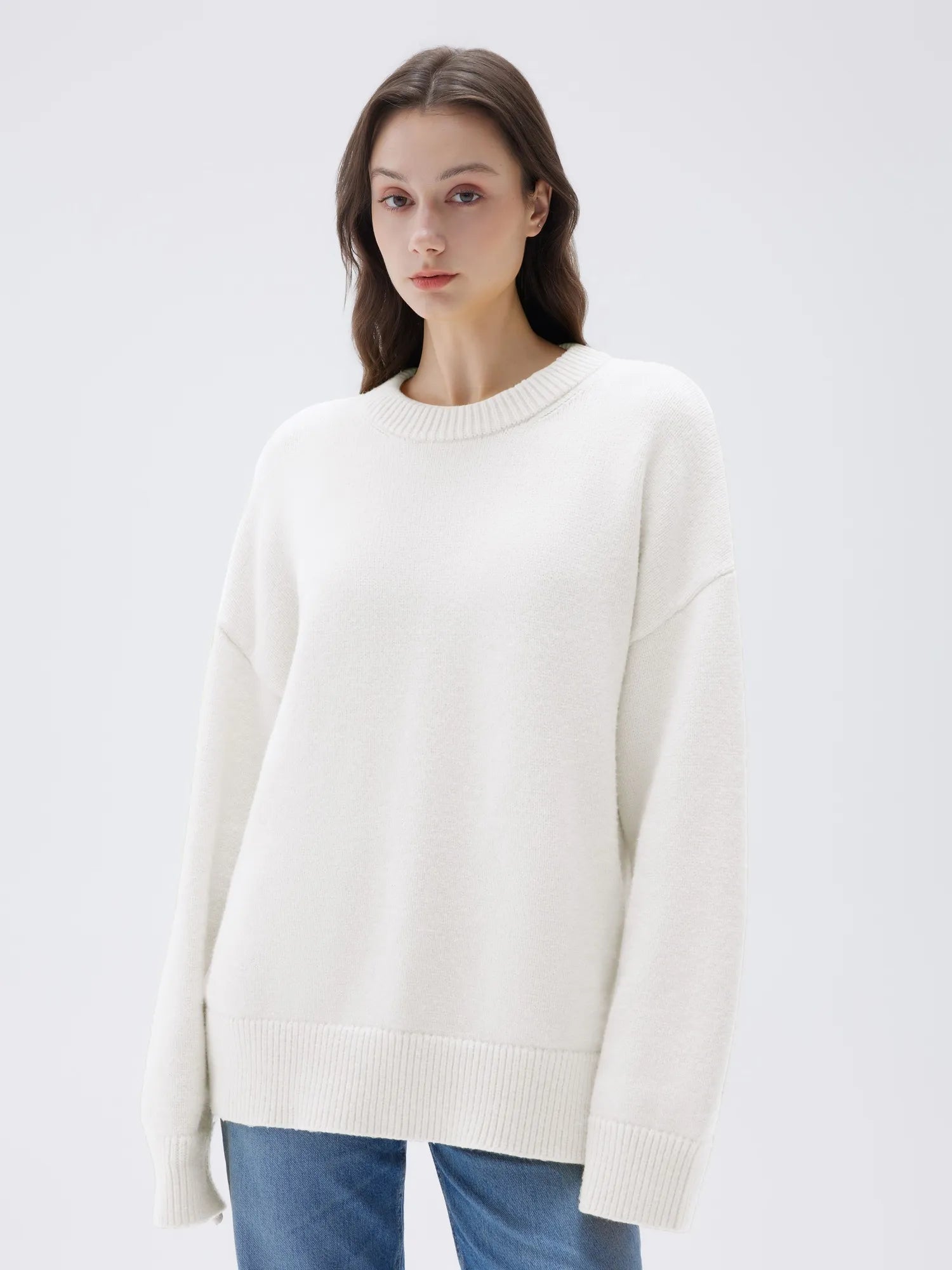 Cashmere Oversized Crew Neck Sweater
