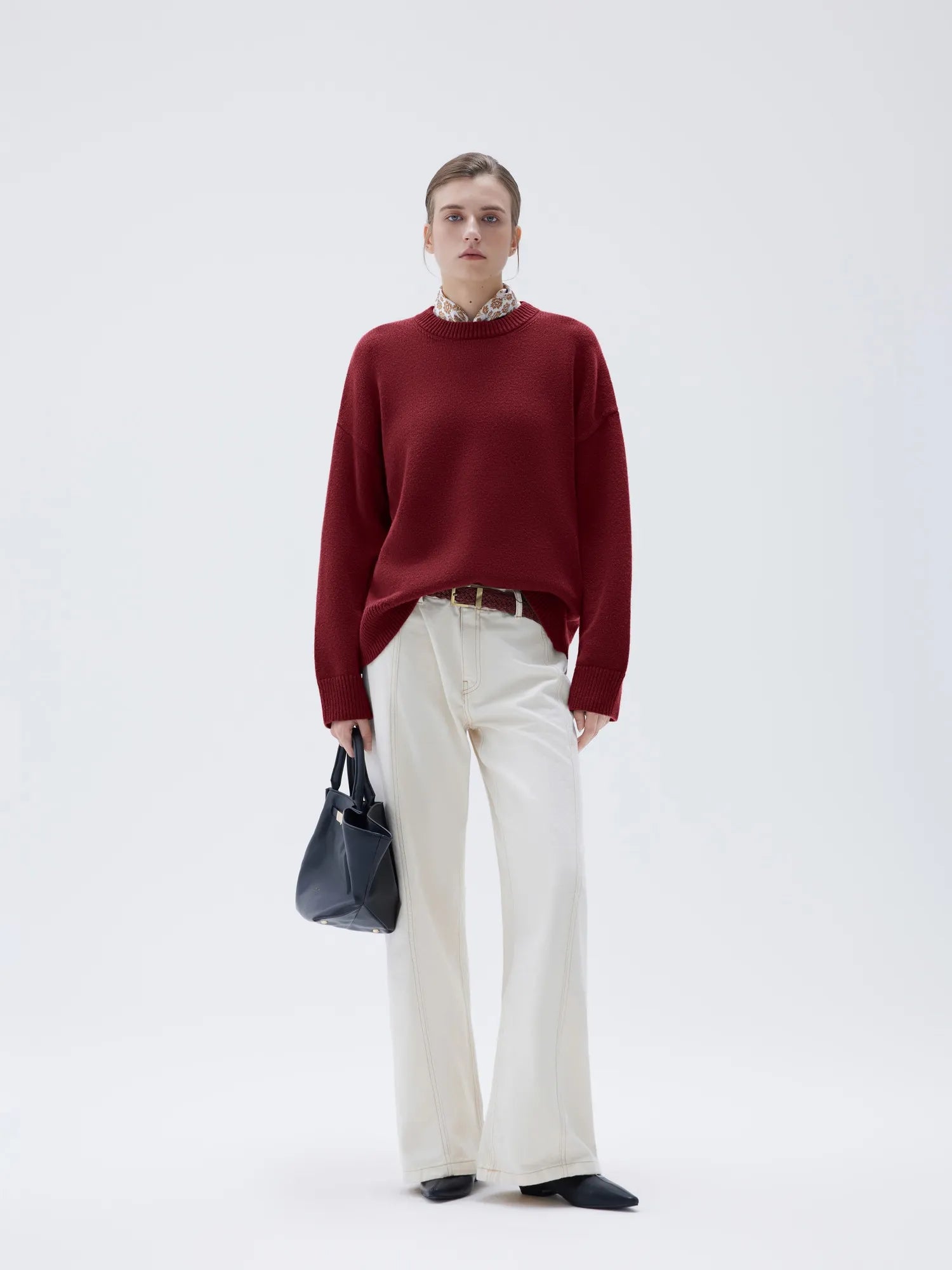 Cashmere Oversized Crew Neck Sweater