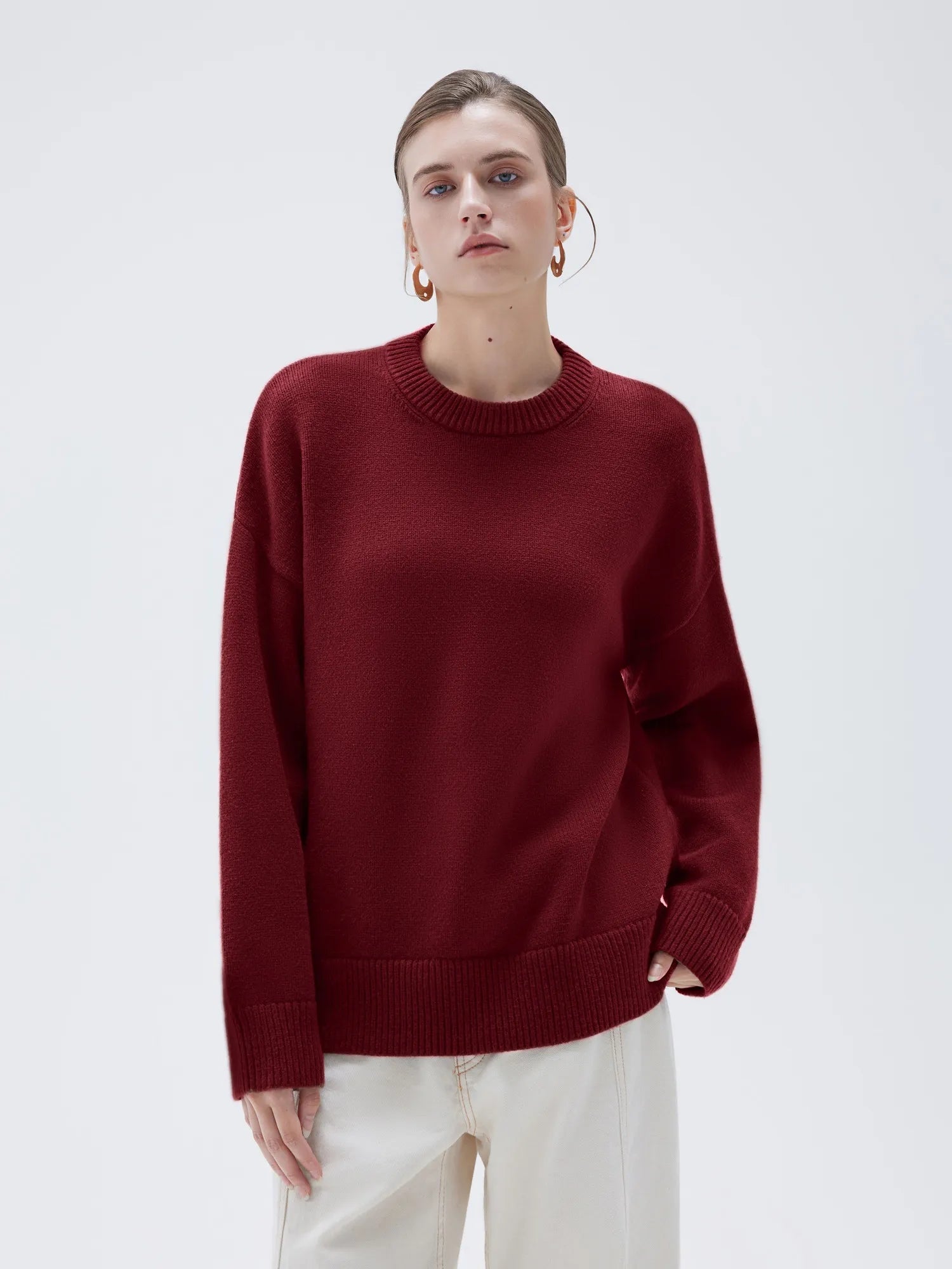 Cashmere Oversized Crew Neck Sweater