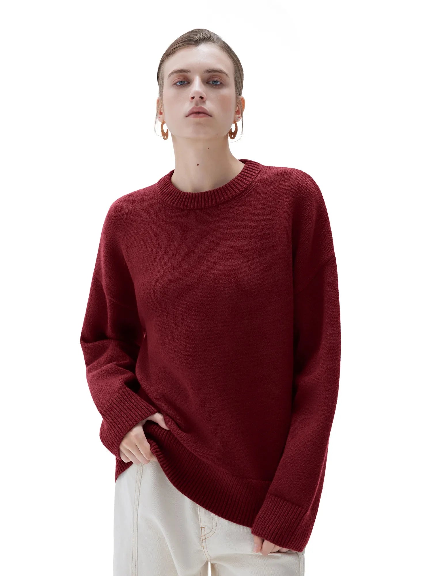 Cashmere Oversized Crew Neck Sweater