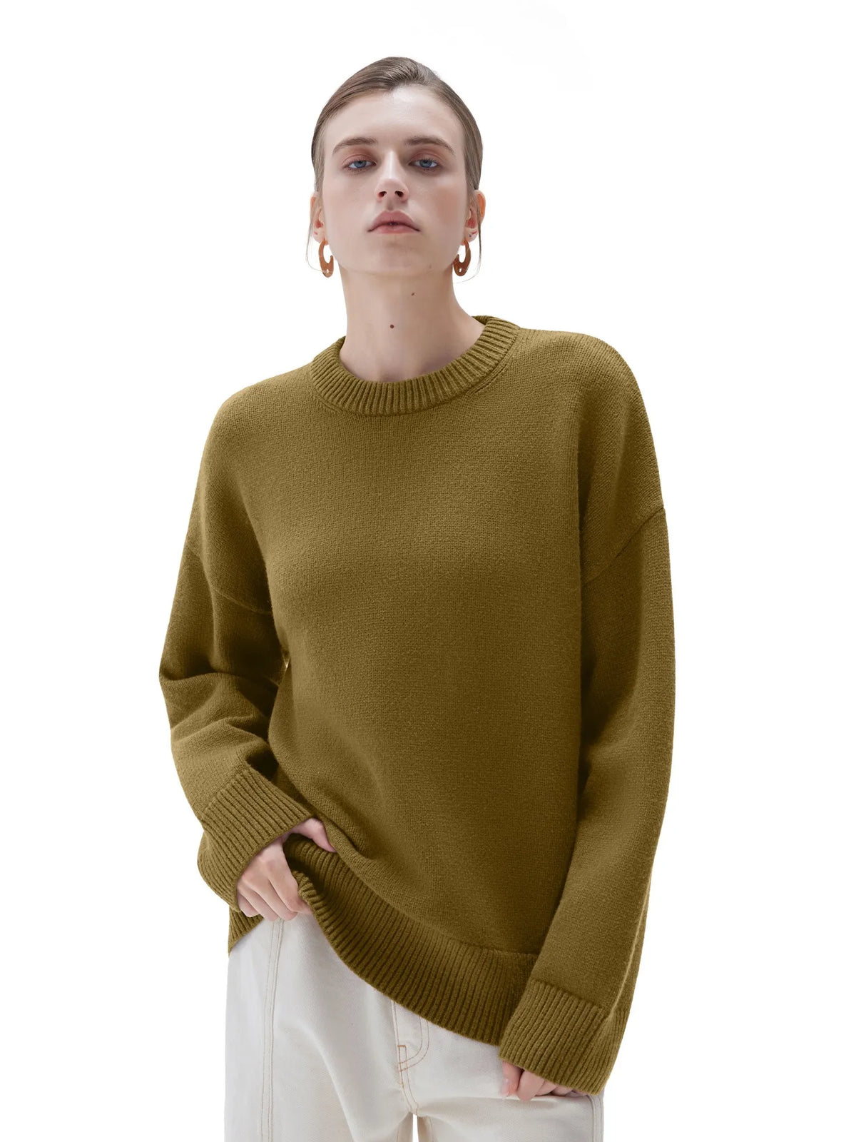 Cashmere Oversized Crew Neck Sweater