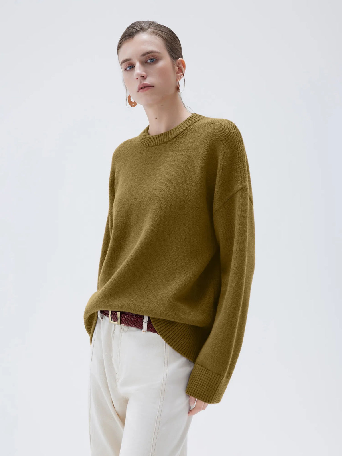Cashmere Oversized Crew Neck Sweater