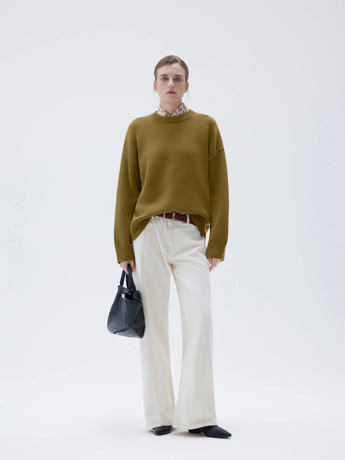 Cashmere Oversized Crew Neck Sweater