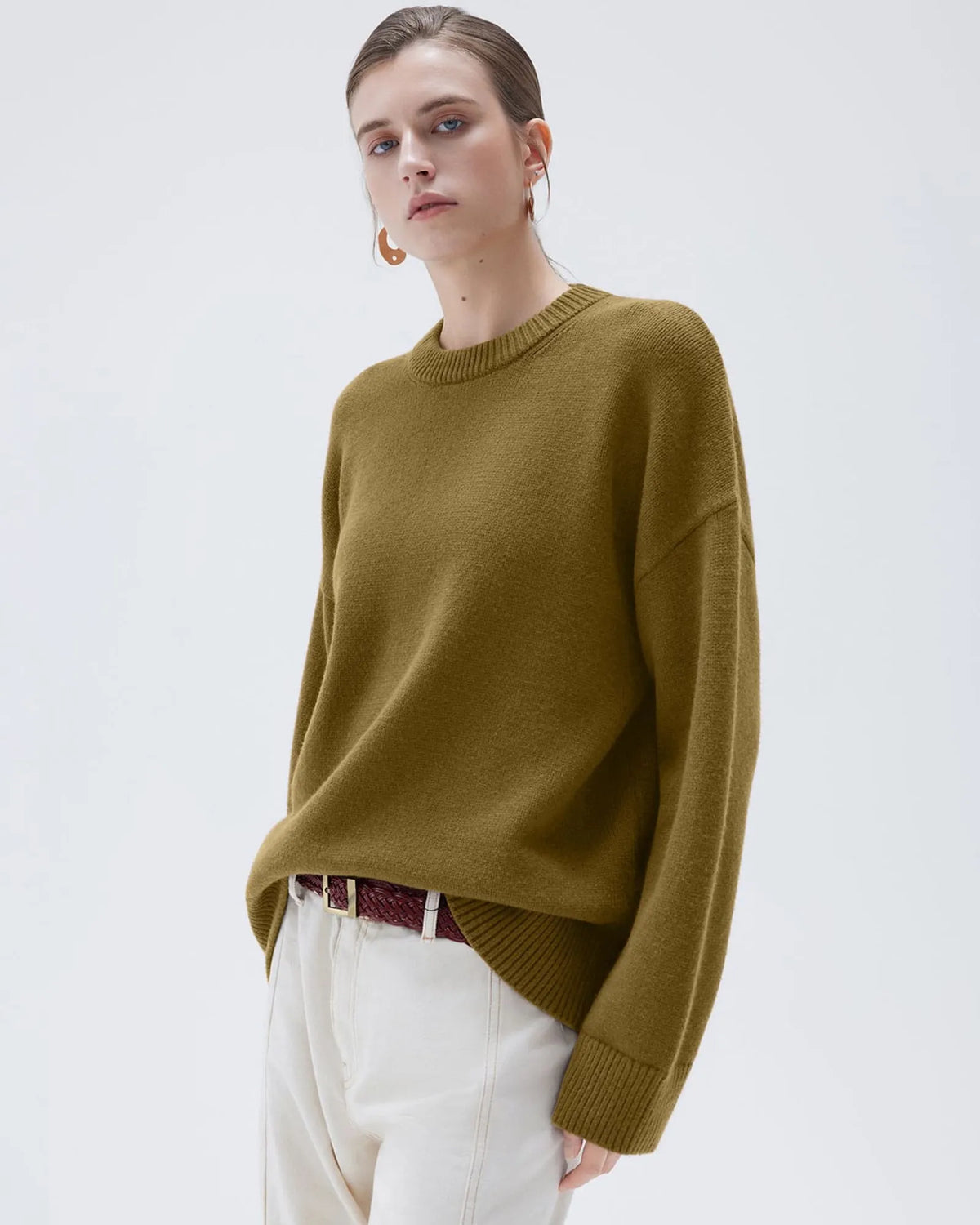 Cashmere Oversized Crew Neck Sweater
