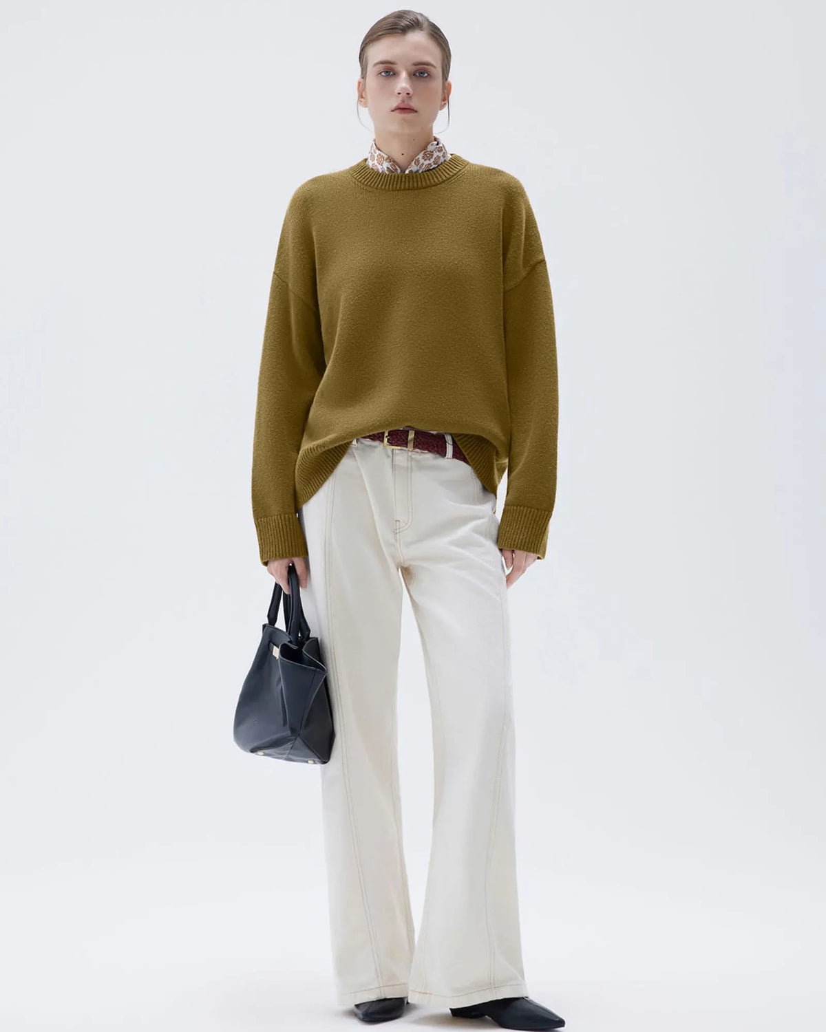 Cashmere Oversized Crew Neck Sweater