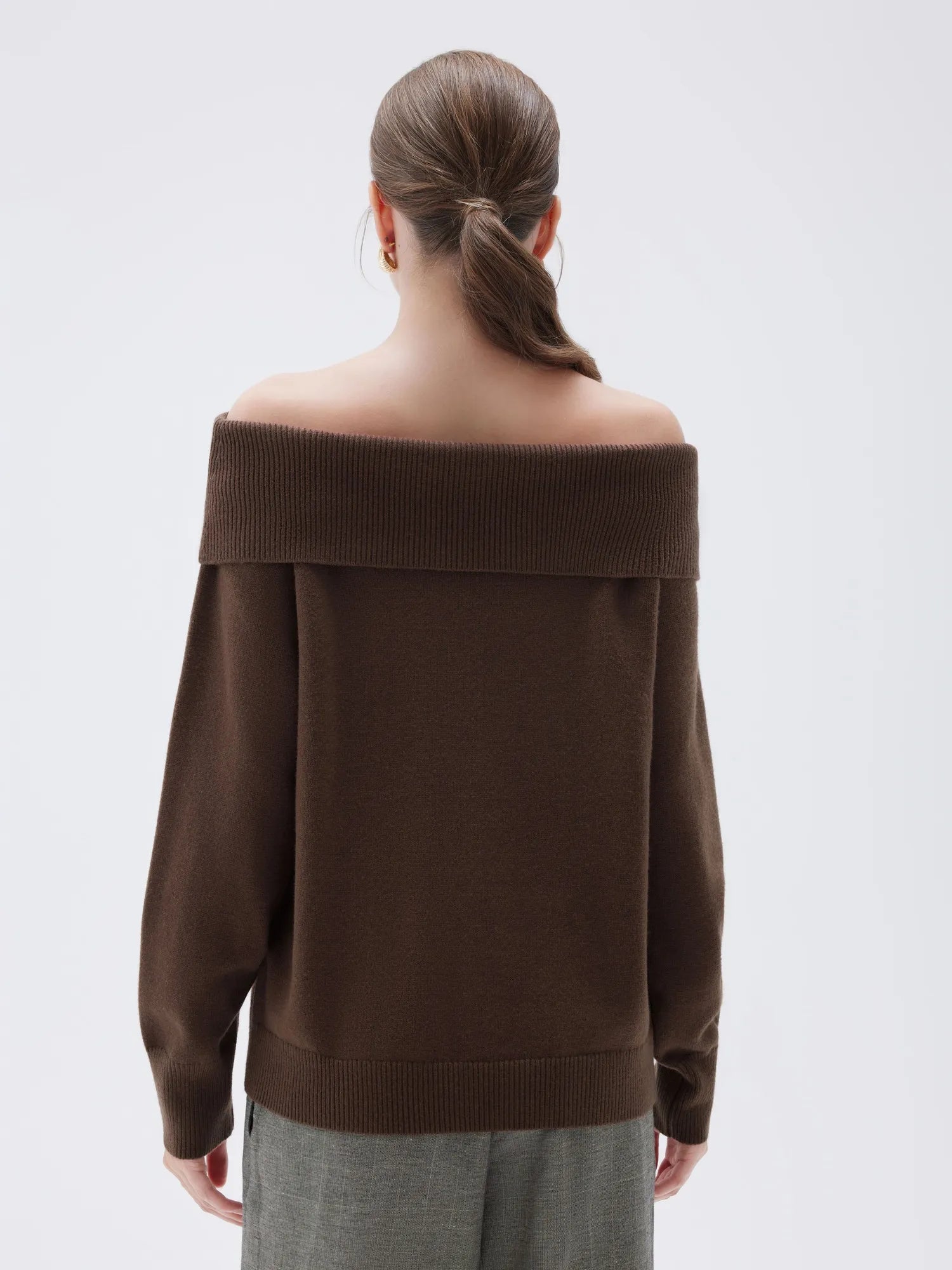 SUUKSESS Women Cashmere Off The Shoulder Sweater Oversized Knit Long Sleeve Tops-SUUKSESS-SUUKSESS