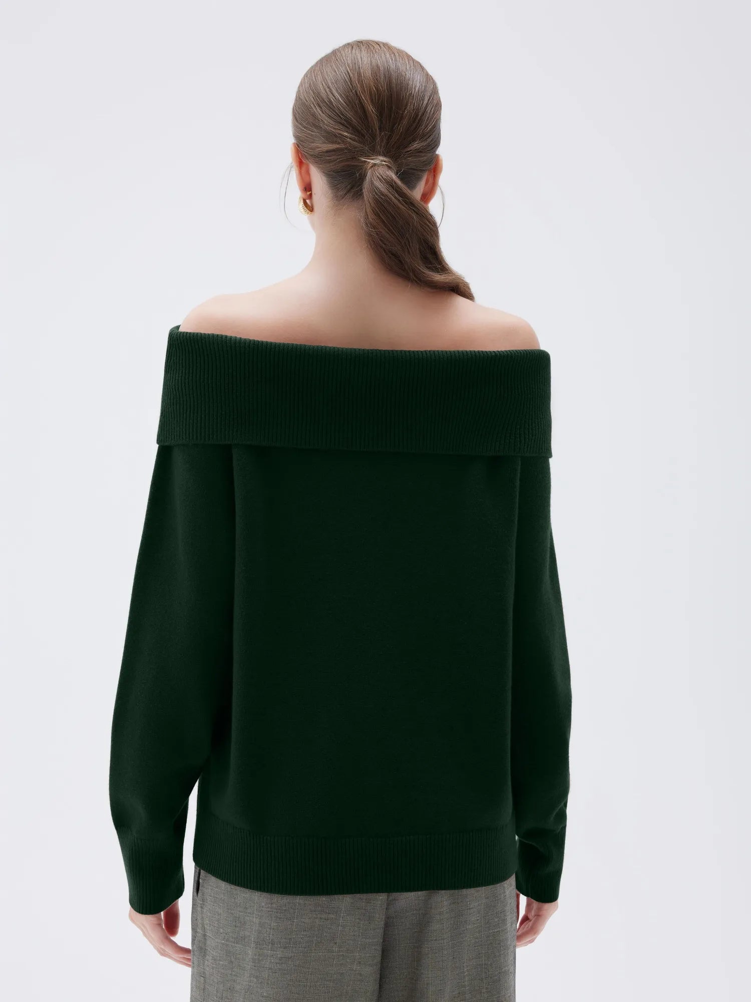 SUUKSESS Women Cashmere Off The Shoulder Sweater Oversized Knit Long Sleeve Tops-SUUKSESS-SUUKSESS