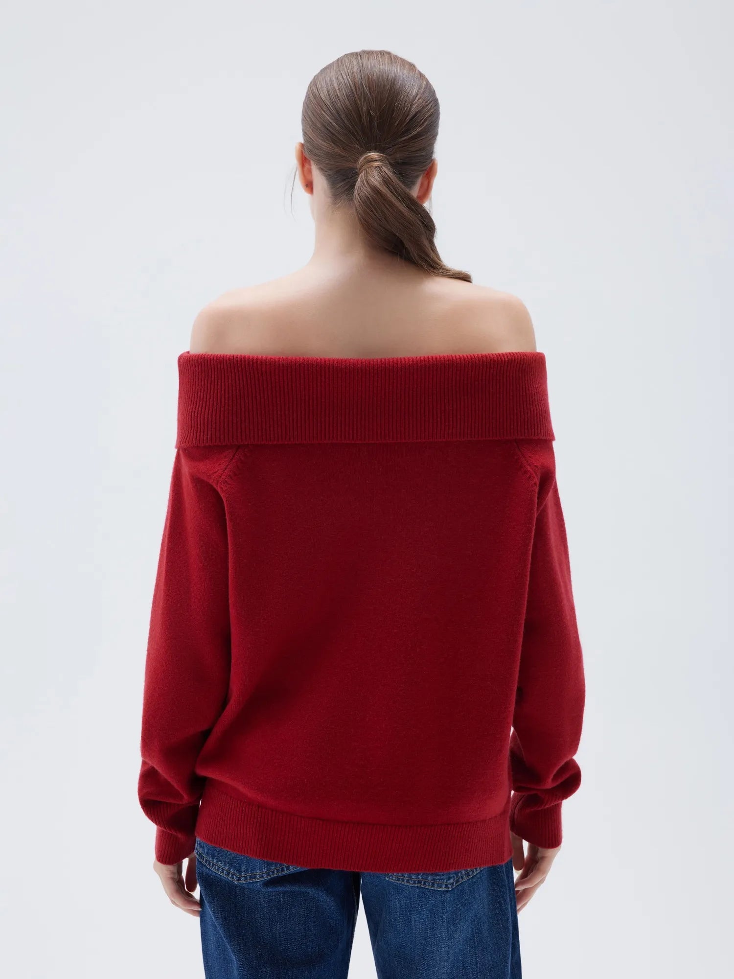 SUUKSESS Women Cashmere Off The Shoulder Sweater Oversized Knit Long Sleeve Tops-SUUKSESS-SUUKSESS
