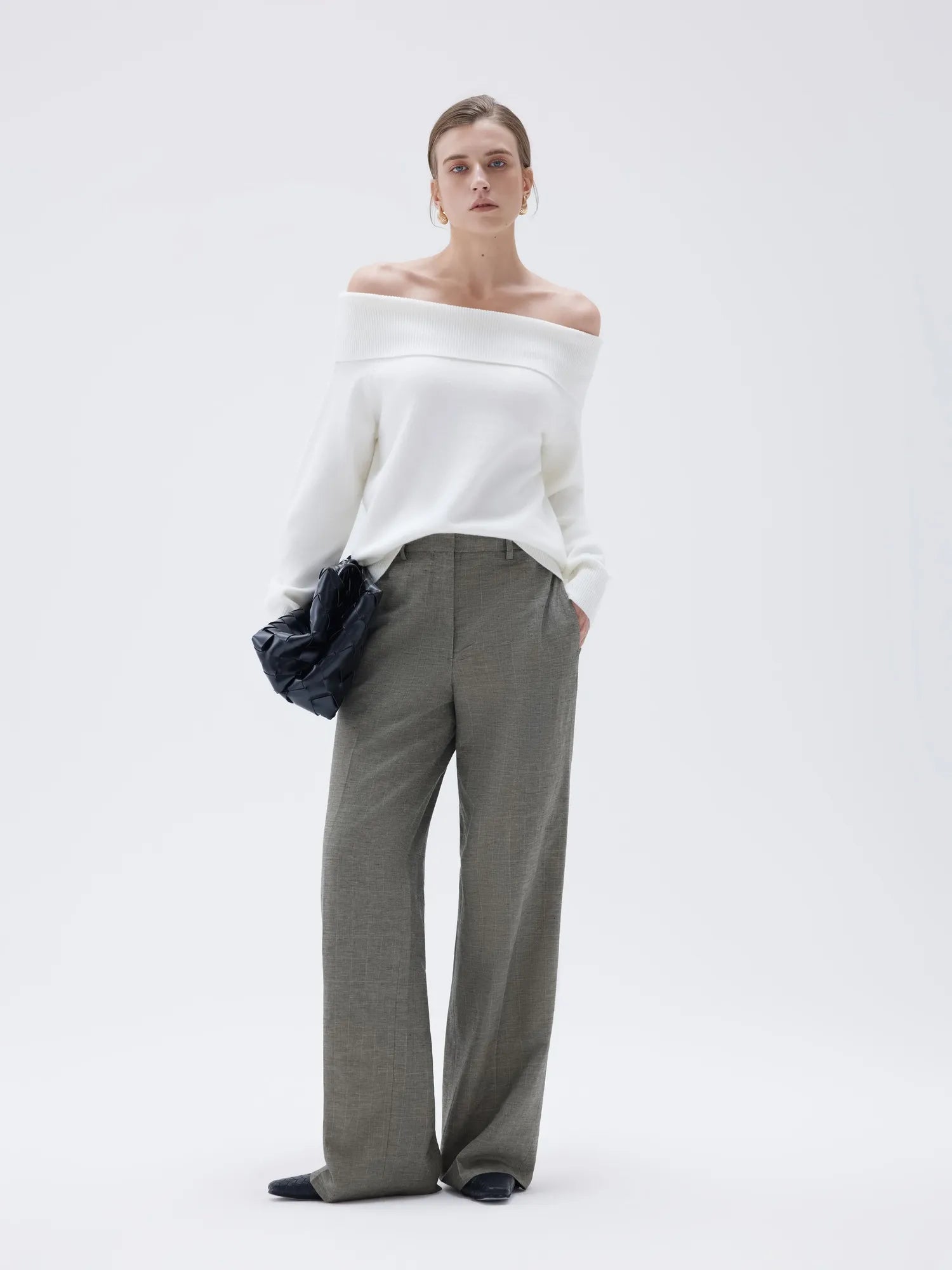 SUUKSESS Women Cashmere Off The Shoulder Sweater Oversized Knit Long Sleeve Tops-SUUKSESS-SUUKSESS