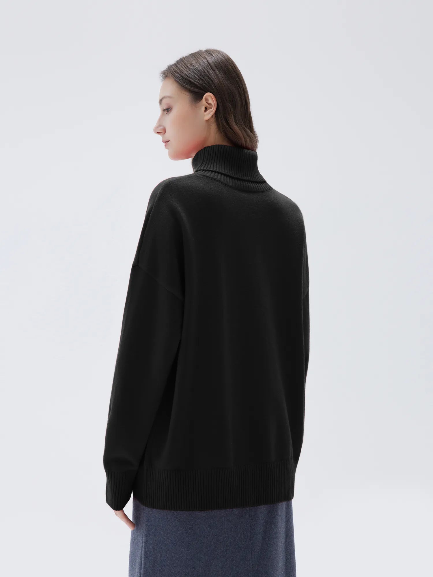 SUUKSESS Women Cashmere Oversized Chunky Turtleneck Pullover Sweater Long Sleeve Knit Jumper Tops-SUUKSESS-SUUKSESS