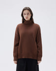 SUUKSESS Women Cashmere Oversized Chunky Turtleneck Pullover Sweater Long Sleeve Knit Jumper Tops-SUUKSESS-Brown-XS-SUUKSESS