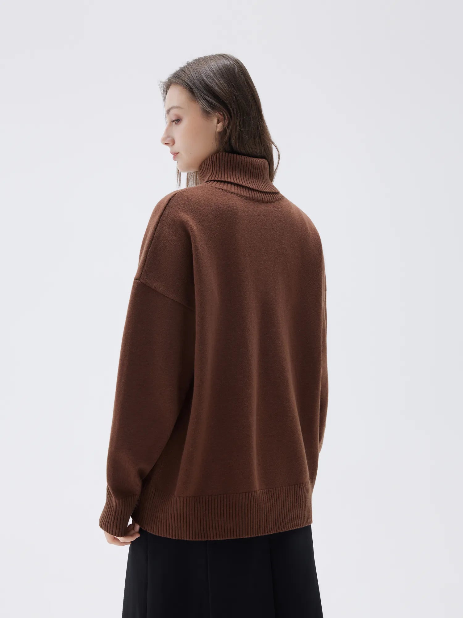 SUUKSESS Women Cashmere Oversized Chunky Turtleneck Pullover Sweater Long Sleeve Knit Jumper Tops-SUUKSESS-SUUKSESS
