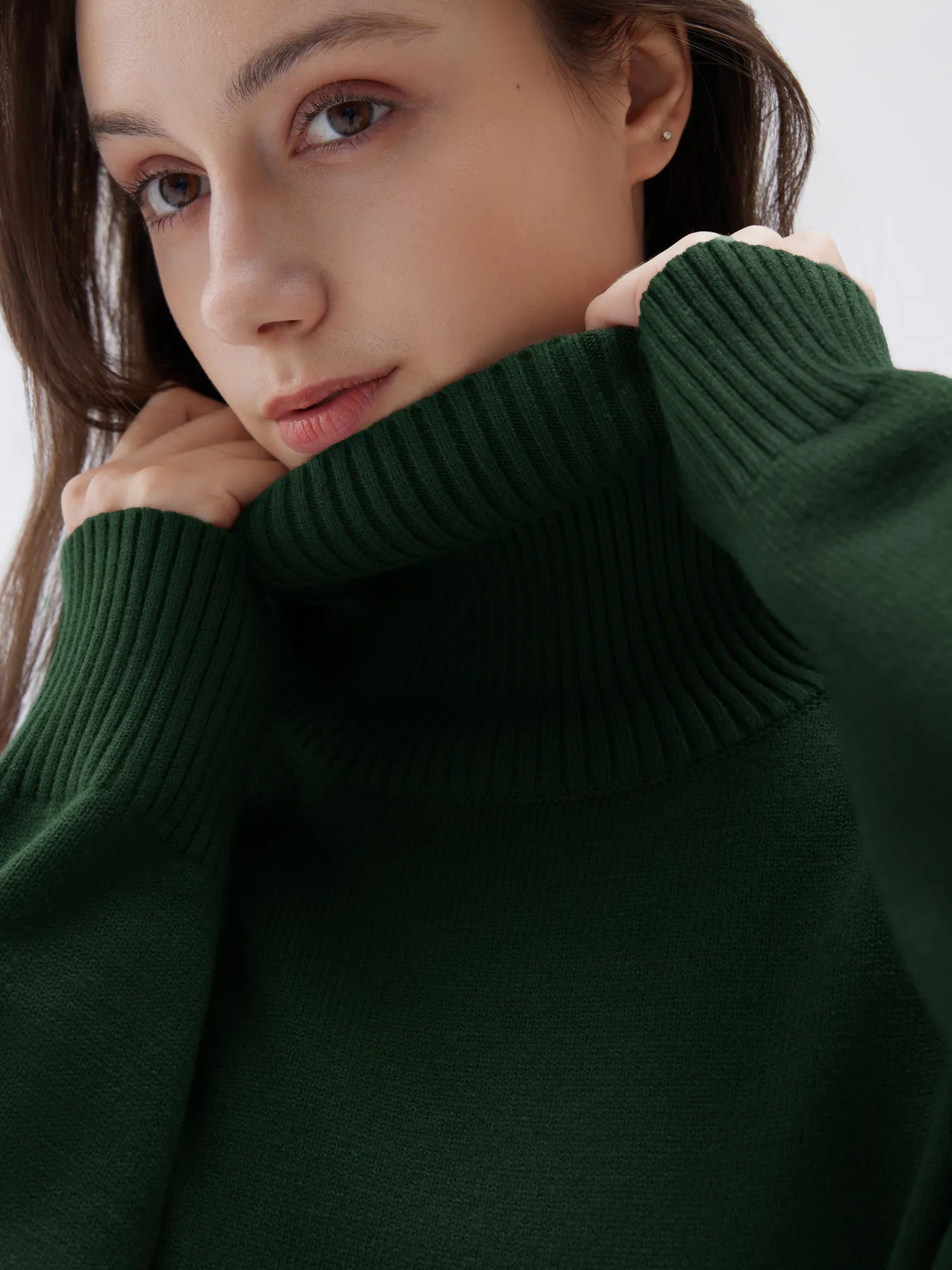 SUUKSESS Women Cashmere Oversized Chunky Turtleneck Pullover Sweater Long Sleeve Knit Jumper Tops-SUUKSESS-SUUKSESS