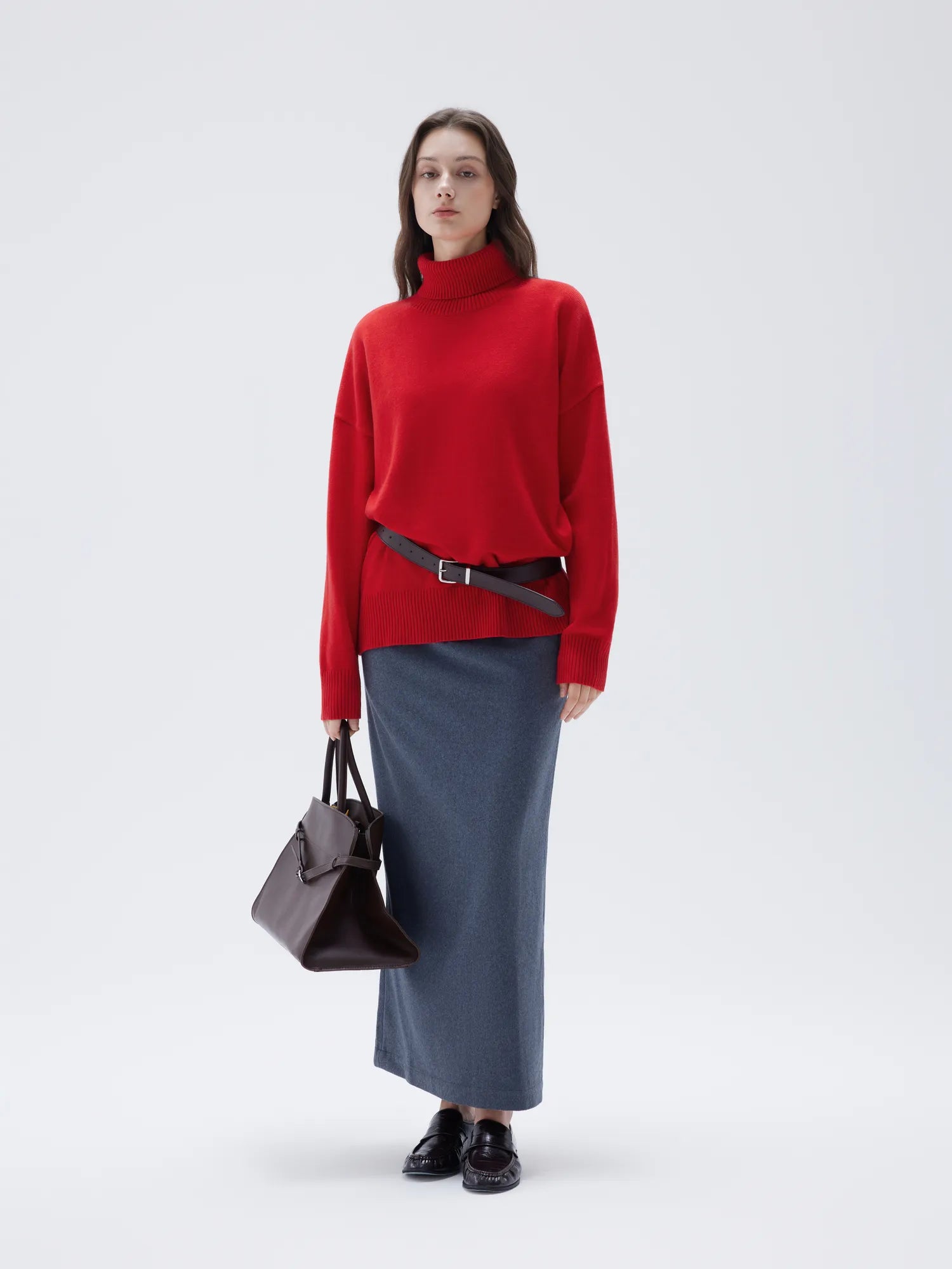 SUUKSESS Women Cashmere Oversized Chunky Turtleneck Pullover Sweater Long Sleeve Knit Jumper Tops-SUUKSESS-SUUKSESS