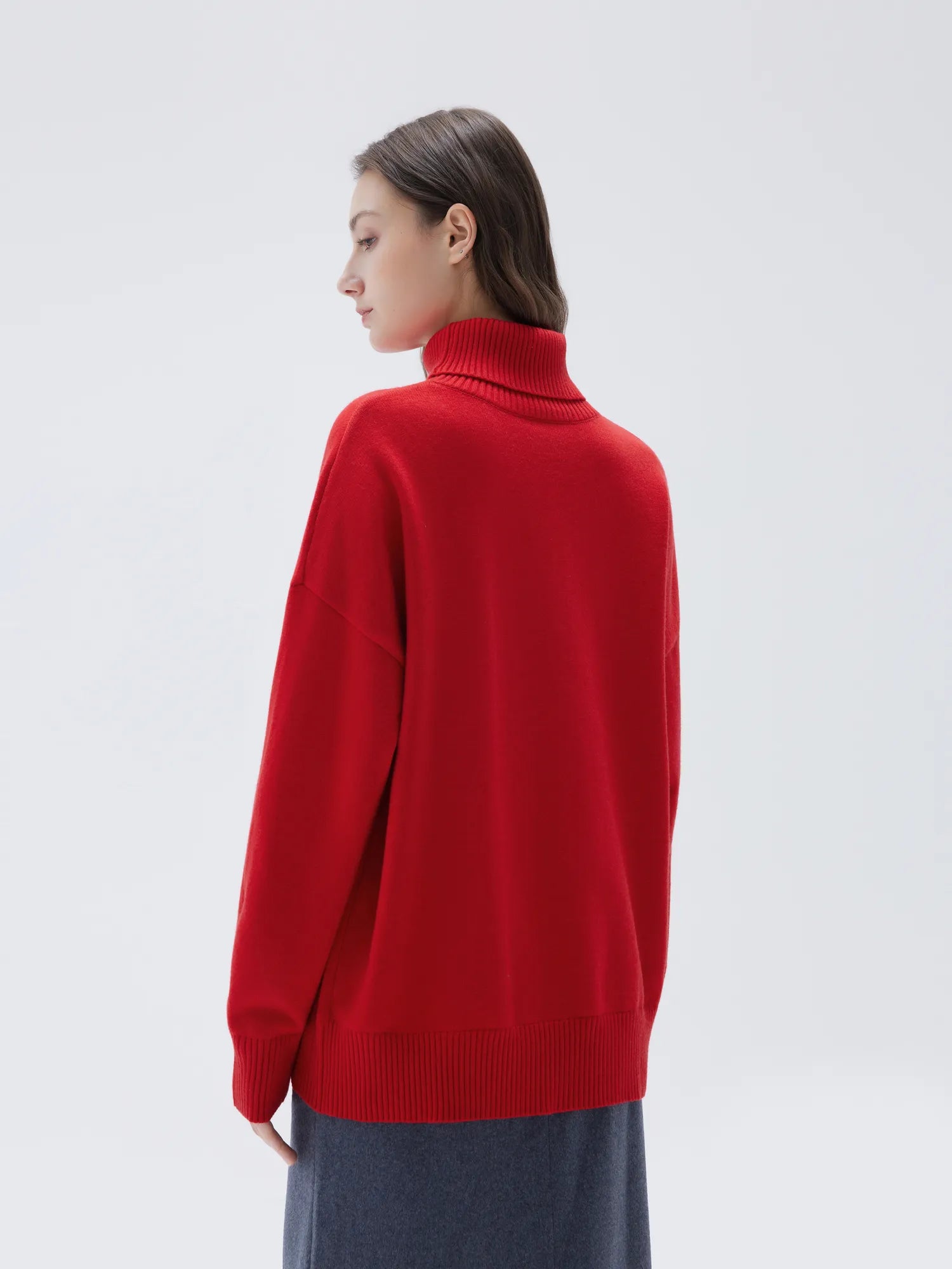 SUUKSESS Women Cashmere Oversized Chunky Turtleneck Pullover Sweater Long Sleeve Knit Jumper Tops-SUUKSESS-SUUKSESS