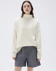 SUUKSESS Women Cashmere Oversized Chunky Turtleneck Pullover Sweater Long Sleeve Knit Jumper Tops-SUUKSESS-SUUKSESS