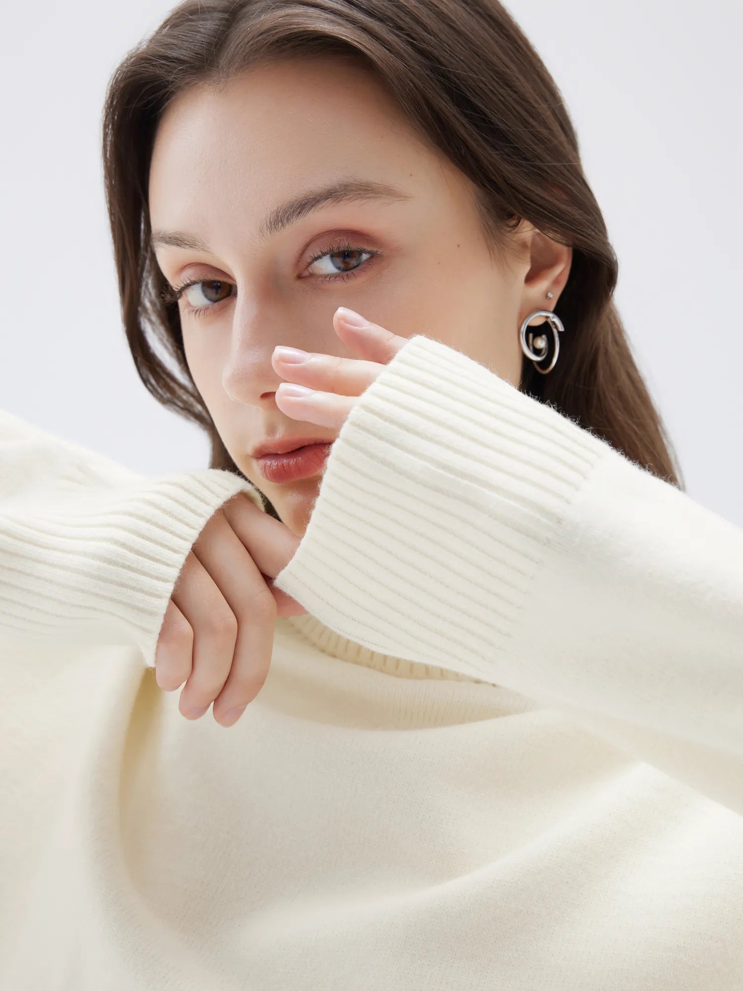 SUUKSESS Women Cashmere Oversized Chunky Turtleneck Pullover Sweater Long Sleeve Knit Jumper Tops-SUUKSESS-SUUKSESS