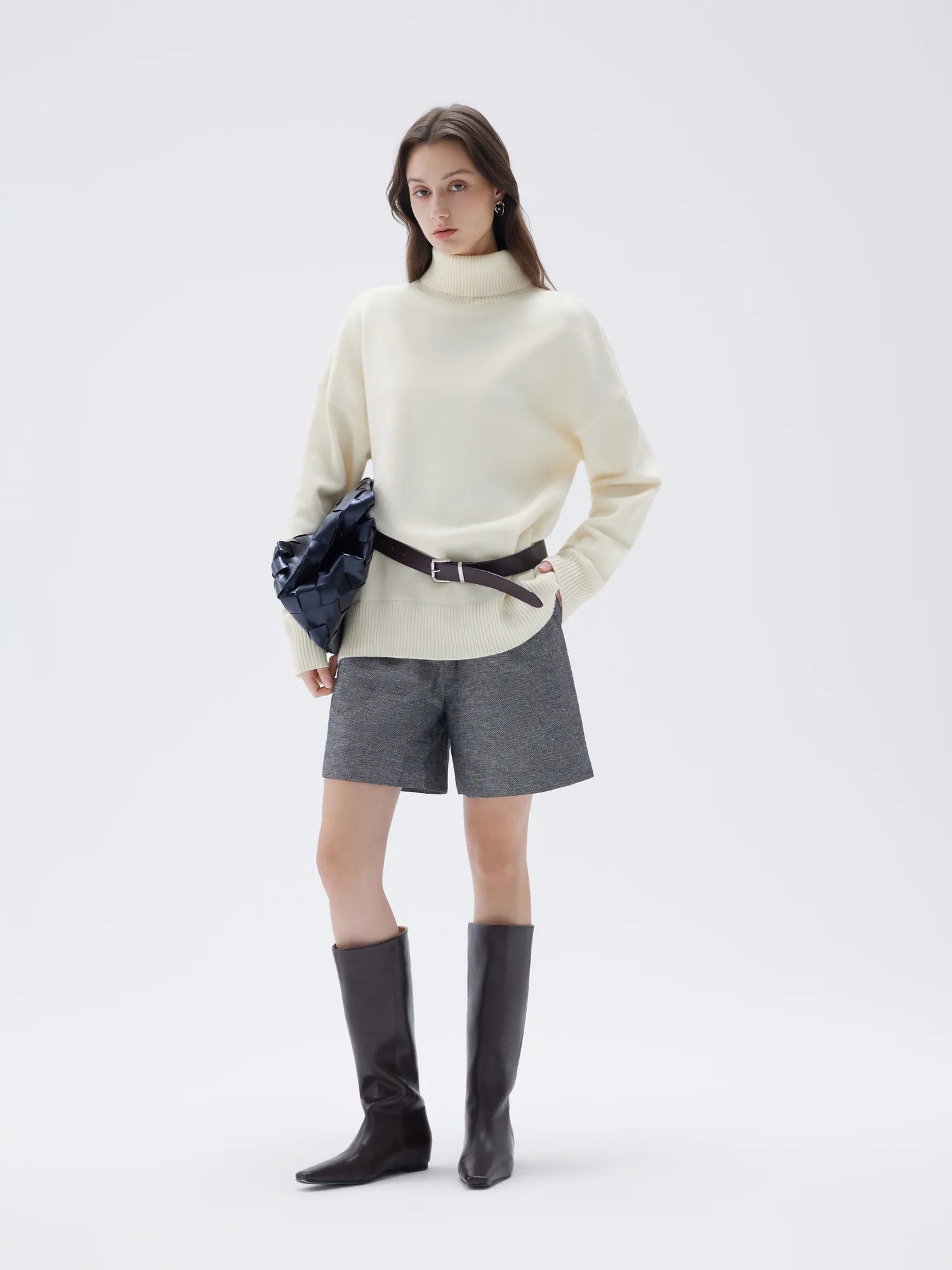 SUUKSESS Women Cashmere Oversized Chunky Turtleneck Pullover Sweater Long Sleeve Knit Jumper Tops-SUUKSESS-SUUKSESS