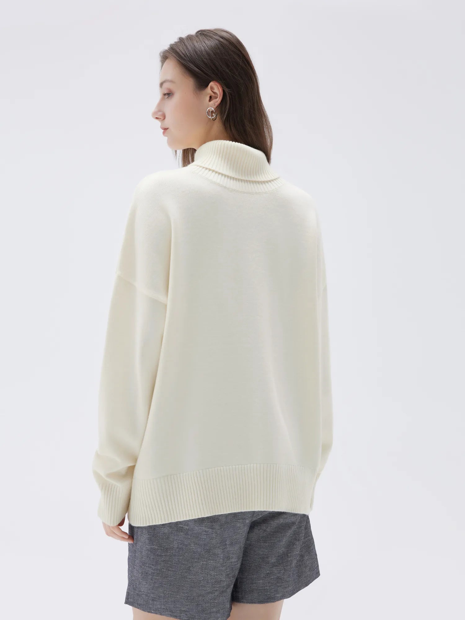 SUUKSESS Women Cashmere Oversized Chunky Turtleneck Pullover Sweater Long Sleeve Knit Jumper Tops-SUUKSESS-SUUKSESS