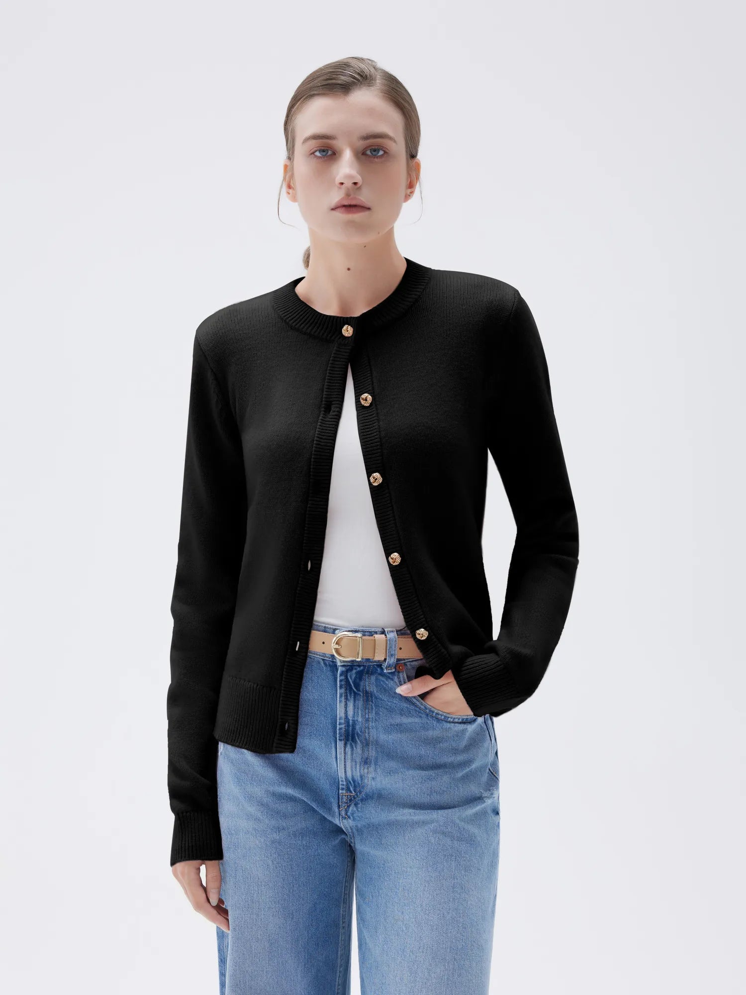 SUUKSESS Women Chunky Cashmere Cardigan Sweaters Trendy Fall Fashion Button Up Long Sleeve Knit Outfits-SUUKSESS-SUUKSESS