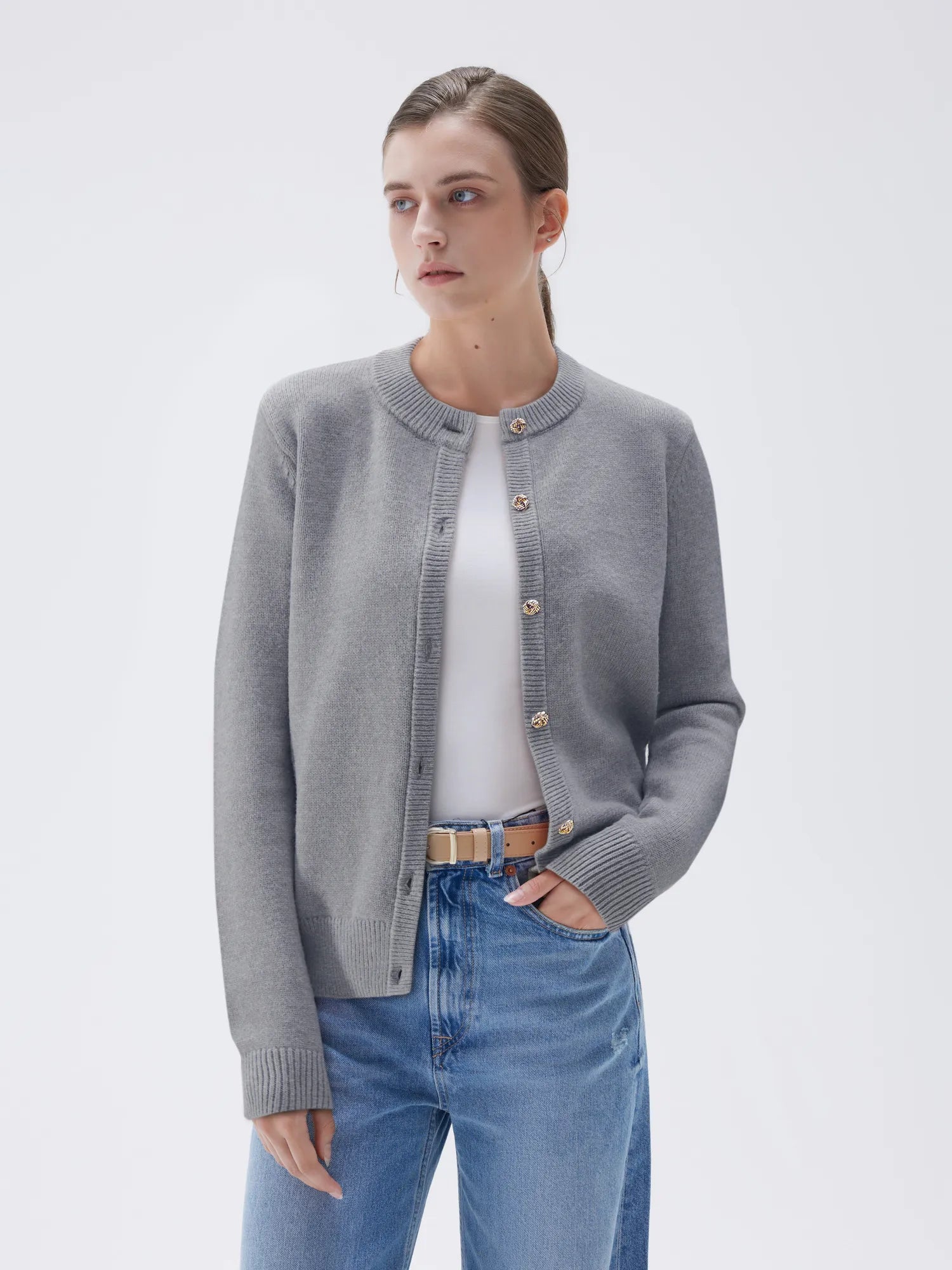 Cashmere Button Up Sweater - Main Image