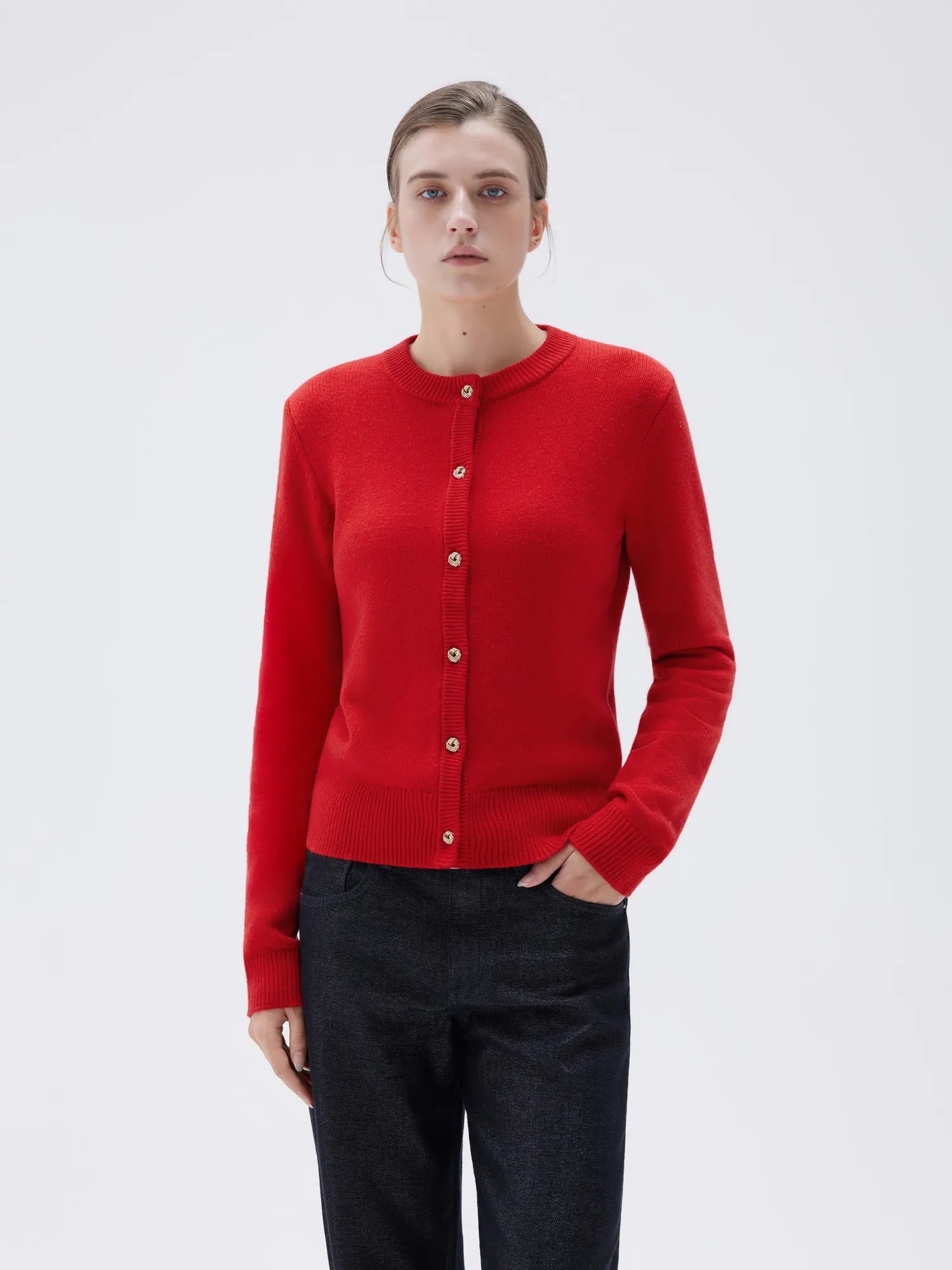 SUUKSESS Women Chunky Cashmere Cardigan Sweaters Trendy Fall Fashion Button Up Long Sleeve Knit Outfits-SUUKSESS-Red-XS-SUUKSESS