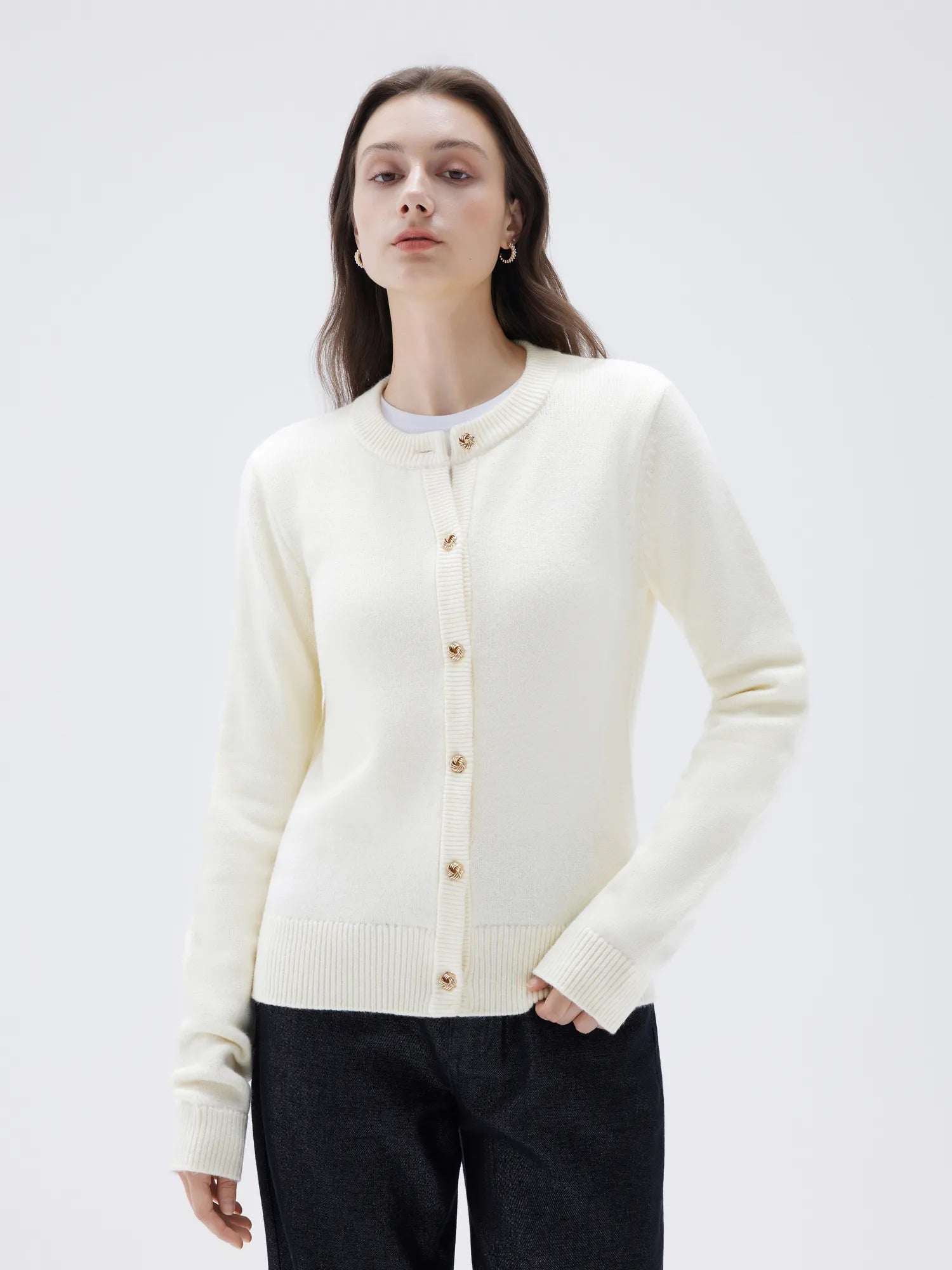SUUKSESS Women Chunky Cashmere Cardigan Sweaters Trendy Fall Fashion Button Up Long Sleeve Knit Outfits-SUUKSESS-White-XS-SUUKSESS