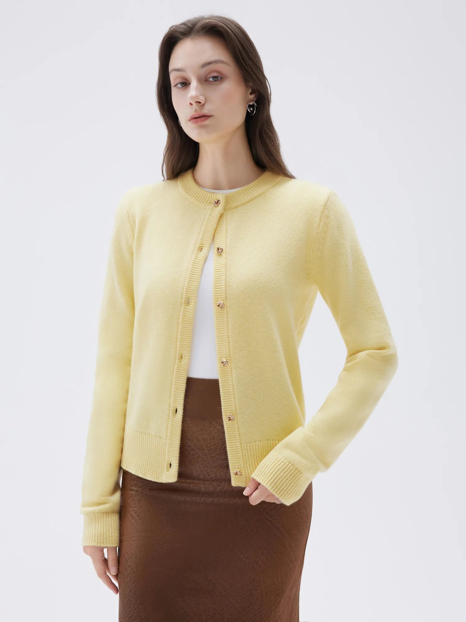 SUUKSESS Women Chunky Cashmere Cardigan Sweaters Trendy Fall Fashion Button Up Long Sleeve Knit Outfits-SUUKSESS-SUUKSESS