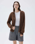 SUUKSESS Women Chunky Knit Cashmere Sweaters Zip up Oversized Hoodies Cardigan with Pockets Long Sleeve Fall Outerwear-SUUKSESS-SUUKSESS