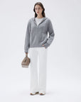 SUUKSESS Women Chunky Knit Cashmere Sweaters Zip up Oversized Hoodies Cardigan with Pockets Long Sleeve Fall Outerwear-SUUKSESS-SUUKSESS
