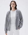 SUUKSESS Women Chunky Knit Cashmere Sweaters Zip up Oversized Hoodies Cardigan with Pockets Long Sleeve Fall Outerwear-SUUKSESS-SUUKSESS