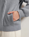 SUUKSESS Women Chunky Knit Cashmere Sweaters Zip up Oversized Hoodies Cardigan with Pockets Long Sleeve Fall Outerwear-SUUKSESS-SUUKSESS
