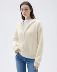 SUUKSESS Women Chunky Knit Cashmere Sweaters Zip up Oversized Hoodies Cardigan with Pockets Long Sleeve Fall Outerwear-SUUKSESS-SUUKSESS