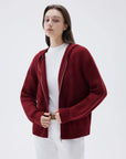 SUUKSESS Women Chunky Knit Cashmere Sweaters Zip up Oversized Hoodies Cardigan with Pockets Long Sleeve Fall Outerwear-SUUKSESS-SUUKSESS