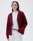 SUUKSESS Women Chunky Knit Cashmere Sweaters Zip up Oversized Hoodies Cardigan with Pockets Long Sleeve Fall Outerwear-SUUKSESS-SUUKSESS
