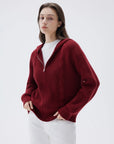 SUUKSESS Women Chunky Knit Cashmere Sweaters Zip up Oversized Hoodies Cardigan with Pockets Long Sleeve Fall Outerwear-SUUKSESS-SUUKSESS