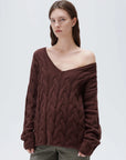 Cashmere V Neck Cable Sweaters