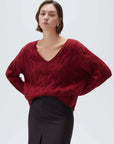 Cashmere V Neck Cable Sweaters