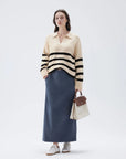 SUUKSESS Women Cashmere Oversized V Neck Pullover Sweaters Long Sleeve Collared Knit Jumper Tops-SUUKSESS-SUUKSESS