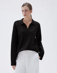 SUUKSESS Women Cashmere Oversized V Neck Pullover Sweaters Long Sleeve Collared Knit Jumper Tops-SUUKSESS-SUUKSESS