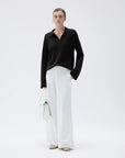 SUUKSESS Women Cashmere Oversized V Neck Pullover Sweaters Long Sleeve Collared Knit Jumper Tops-SUUKSESS-SUUKSESS