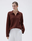 SUUKSESS Women Cashmere Oversized V Neck Pullover Sweaters Long Sleeve Collared Knit Jumper Tops-SUUKSESS-SUUKSESS