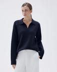 SUUKSESS Women Cashmere Oversized V Neck Pullover Sweaters Long Sleeve Collared Knit Jumper Tops-SUUKSESS-SUUKSESS
