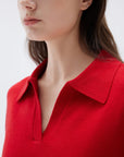 SUUKSESS Women Cashmere Oversized V Neck Pullover Sweaters Long Sleeve Collared Knit Jumper Tops-SUUKSESS-SUUKSESS
