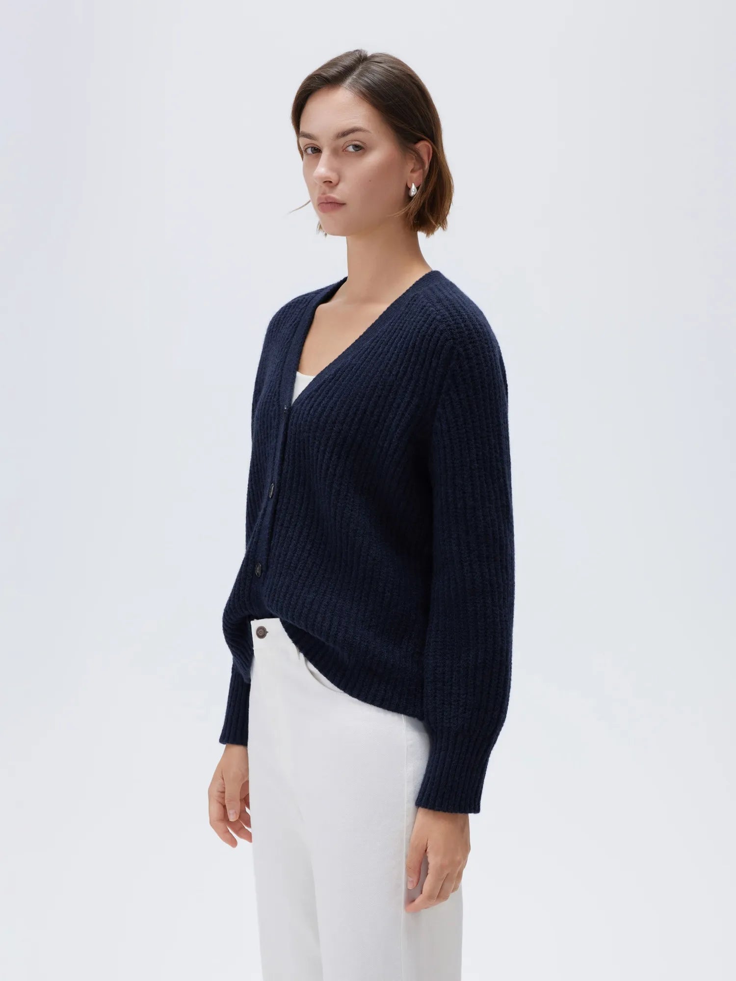 SUUKSESS Women Long Sleeve Button Down Short Cardigan 2025 Fall Loose Open Front Knit Sweater-SUUKSESS-SUUKSESS